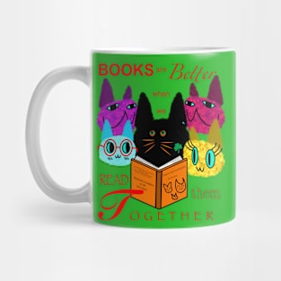 Fuzzy Cats Reading Together Mug